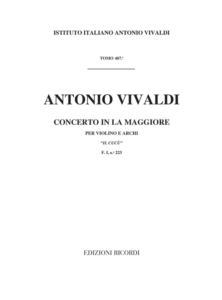 Concerto In La 'Il Cucu' RV 335